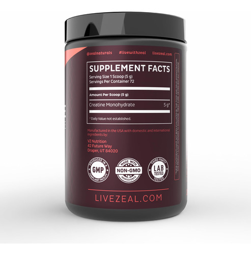Suplemento Zeal Creatina Micronizada Monohidratada 5g 72 Ser - Imagem 8