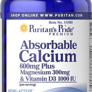 Puritan&quots Pride Cálcio 600mg Com Magnésio E Vitamina D