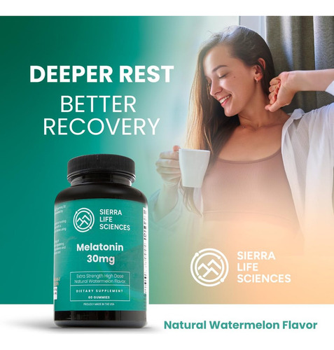 Sierra Life Sciences Gomas De Melatonina Veganas 30 Mg - Imagem 2
