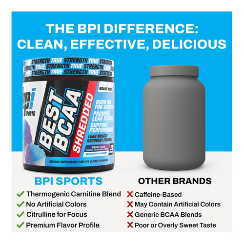 Bpi Sports Best Bcaa Shredded Bebida De Recuperação Livre De - Imagem 5