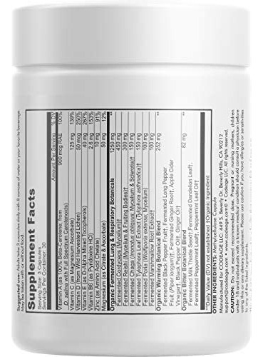 Codeage Lungs Vitaminas, A, C, D, E, B6, Suplemento Pulmona - Imagem 8
