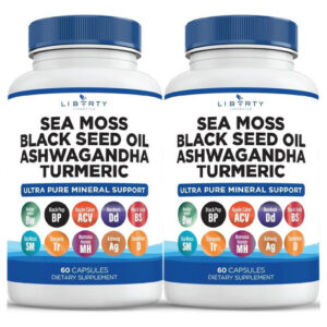 Liberty Lifestyle Sea Moss 3000mg Óleo De Semente Negra 2000