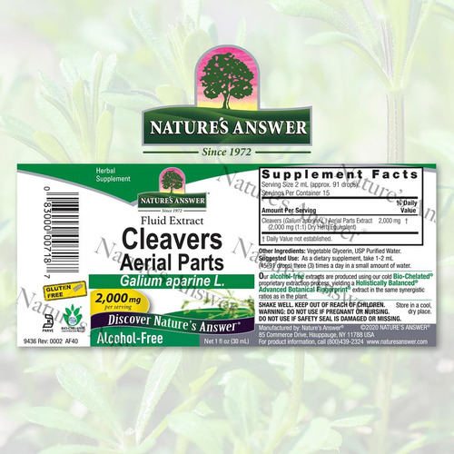 Nature's Answer Herb Cleavers Sem Álcool Da Nature's - Imagem 2