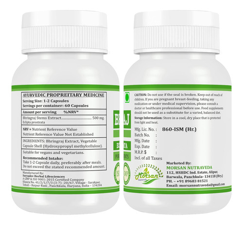 Cápsula Natural De Eclipta Prostrata Para Homens E Mulheres - Imagem 7