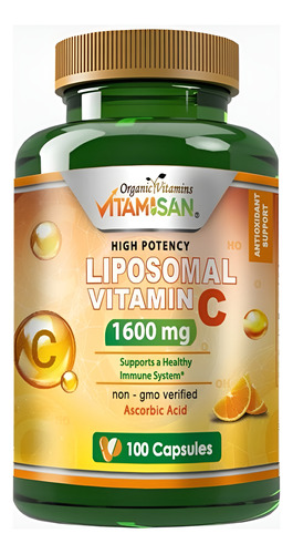 Vitamisan Vitamina C Lipossomal 1600mg - 100 Cápsulas - Ácid