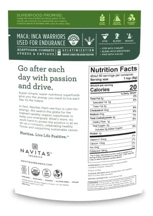 Pó Gelatinizado De Maca Navitas Organics, 16 Onças. Saco, 90 - Imagem 10
