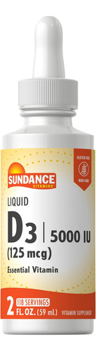 Vitamina Diu (125mcg) | 2 Onças Fluidas | Gotas Líquidas De