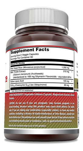 Complexo De Arroz Vermelho Amazing Nutrition | 1570 Mg | 120 - Imagem 5