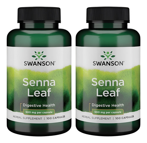 Swanson Senna Leaf 500 Miligrams 100 Cápsulas (2 Pacote)