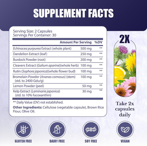 Nation Health Md Lymph Md - Suplemento Para Sistema Linfátic - Imagem 4