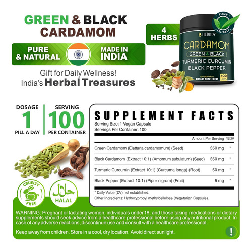 Suplemento Herbpy 4in1: Sementes E Extrato De Cardamomo - Imagem 6
