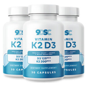 9dsc Vitaminas D3 E K2-3 Pacote - 30 Cápsulas Cada - Supleme