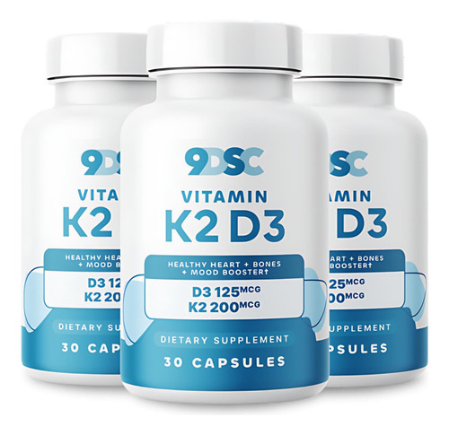 9dsc Vitaminas D3 E K2-3 Pacote - 30 Cápsulas Cada - Supleme
