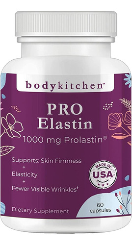 Body Kitchen Pro-elastin, Suplemento De Elastina De 1000 Mg,