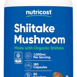 Cápsulas De Cogumelo Shiitake Orgânico Nutricost 1000 Mg, 90