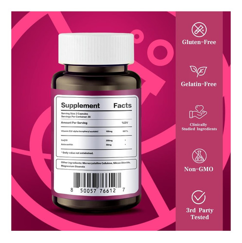 Hope Life Coenzyme Q10 Suplementos 2x Melhor Absorção, De E - Imagem 6