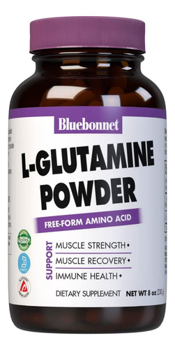 Pó De L-glutamina Bluebonnet Nutrition, 8 Onças