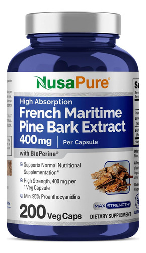 Extrato De Casca De Pinheiro Marítimo Francês Nusapure 400