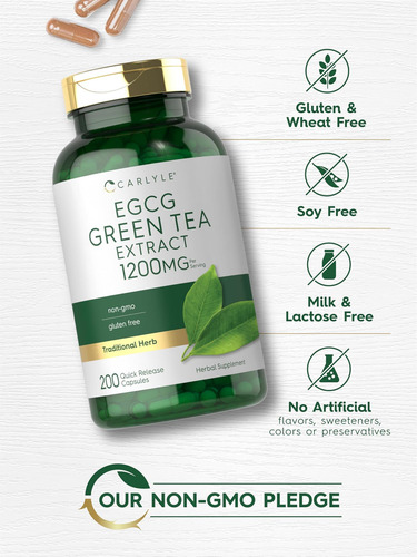 Suplemento De Extrato De Chá Verde Carlyle Egcg | 1200mg | 2 - Imagem 5