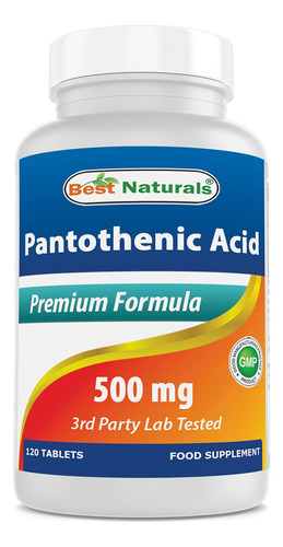 Best Naturals Ácido Pantotênico 500 Mg 120 Comprimidos