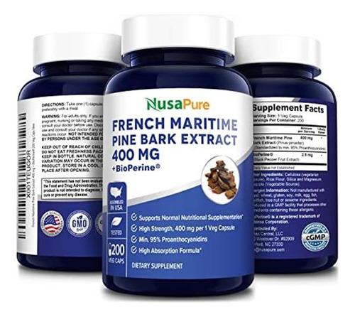 Extrato De Casca De Pinheiro Marítimo Francês Nusapure 400 - Imagem 4