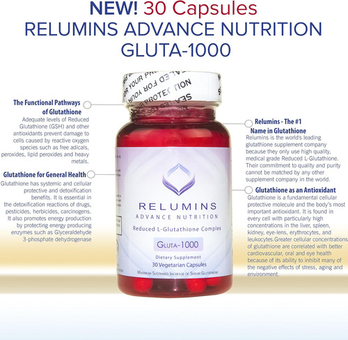 Relumins Advance Nutrition Gluta 1000, Vitamina C Max E Cáps - Imagem 8