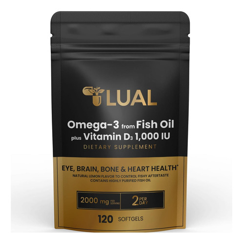 Lual Omega-3 De Óleo De Peixe 2.000 Mg Mais Vitamina D3 1.00