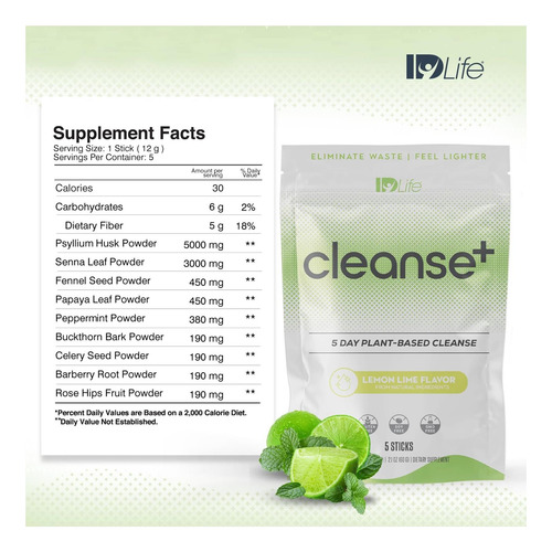Idlife Lemon -lime Lime+ Powder Drink Mix Fórmula De De 5 E - Imagem 2