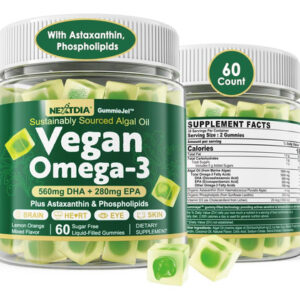 Gomas Veganas De Ômega 3 1000 Mg + Astaxantina, Fosfolipídio