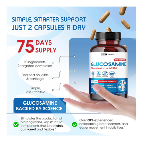 Vital Lipossamina Lipossomal De Ervas Com Condroitina, Msm- - Imagem 6