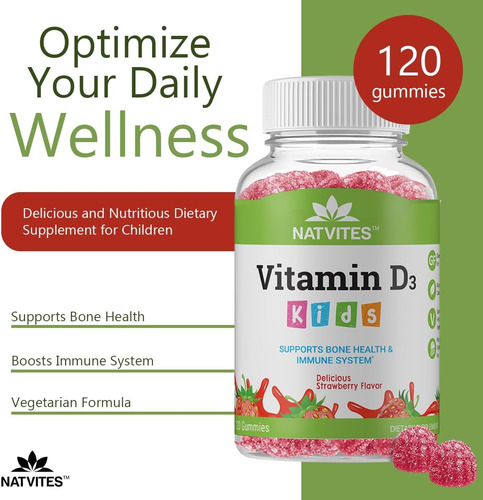 Natvites Vitamina D1000iu Gomas De Pectina Para Crianças Com - Imagem 2
