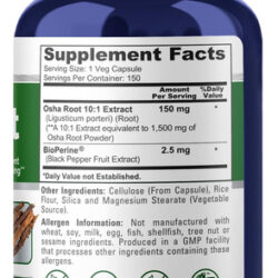 Extrato De Raiz Nusapure Osha 1500 Mg Por Cápsulas Veganas -