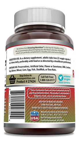 Complexo De Arroz Vermelho Amazing Nutrition | 1570 Mg | 120 - Imagem 8