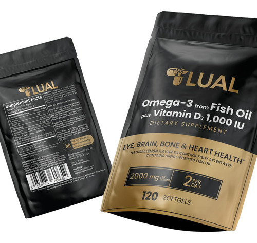 Lual Omega-3 De Óleo De Peixe 2.000 Mg Mais Vitamina D3 1.00 - Imagem 3
