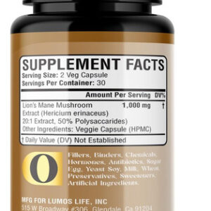 Cápsulas Lumos Life Lion's Mane - 1000 Mg, 60 Unidades
