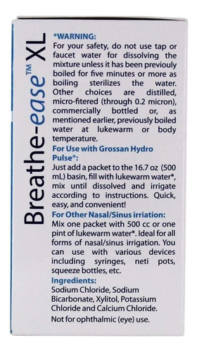 Grossan Breathe-easexl Pacotes De Irrigação Sinusal Nasal, - Imagem 3