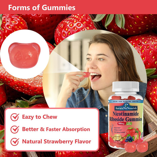 Suplemento Nad Gummies Sem Açúcar, Nad Nicotinamida Ribosíde - Imagem 6