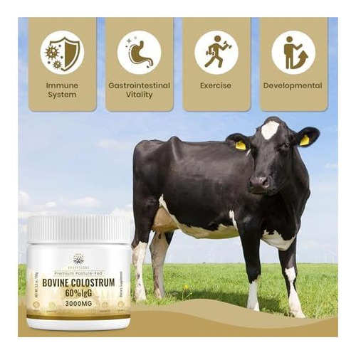 Suplemento De Colostro Bovino Kroppssund Em Pó 3000 Mg - Ext - Imagem 3