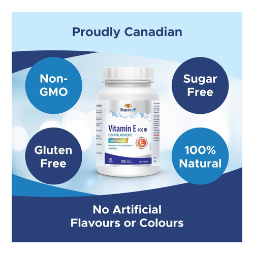Maplelife Nutrition Vitamin E 400iu Natural 100 Softgels - Imagem 6