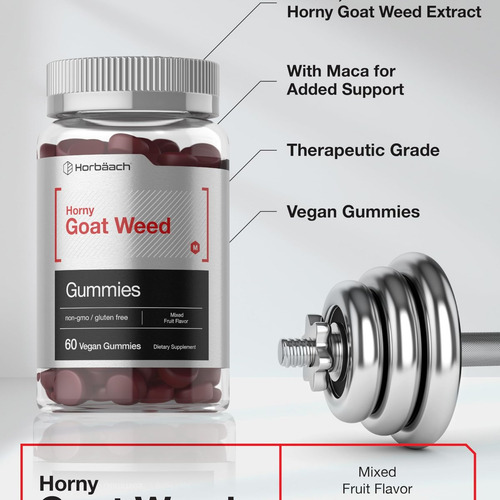 Gomas Horbäach Horny Goat Weed | 60 Veganas - Imagem 4