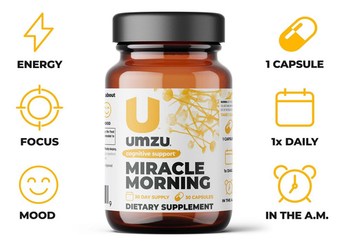 Suplemento Energético Umzu Miracle Morning Com Cafeína E Int - Imagem 4