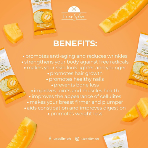 Luxe Slim Beauty Smoothie Melão Melão, 80.000 Mg De Colágeno - Imagem 5