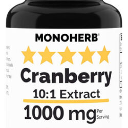 Extrato De Cranberry Monoherb 1000 Mg - 90 Cápsulas Veganas