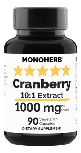 Extrato De Cranberry Monoherb 1000 Mg - 90 Cápsulas Veganas