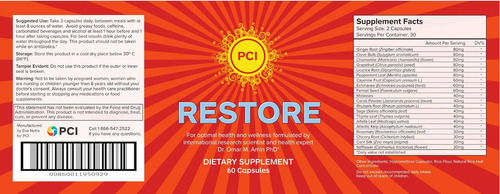 Pci Restore Herbal Remedy- Detox Gi Totalmente Natural, Filt - Imagem 2