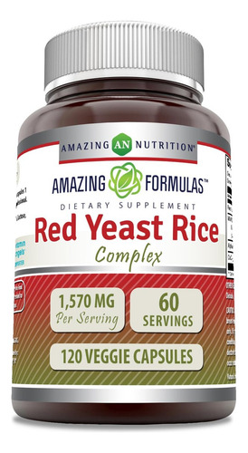 Complexo De Arroz Vermelho Amazing Nutrition | 1570 Mg | 120 - Imagem 3