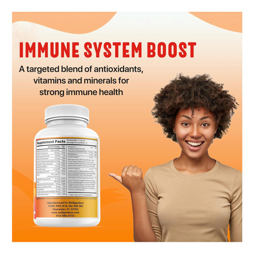 Wellgardens 100% Multivitamínico Feminino Puro Para Do + Nos - Imagem 3