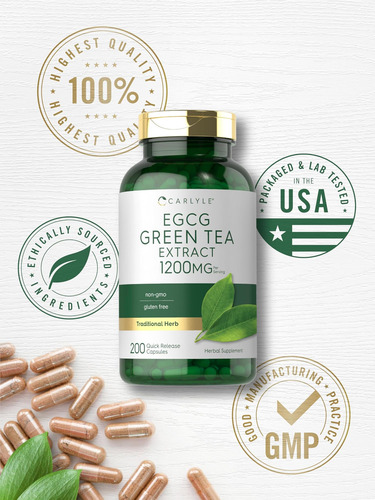 Suplemento De Extrato De Chá Verde Carlyle Egcg | 1200mg | 2 - Imagem 6