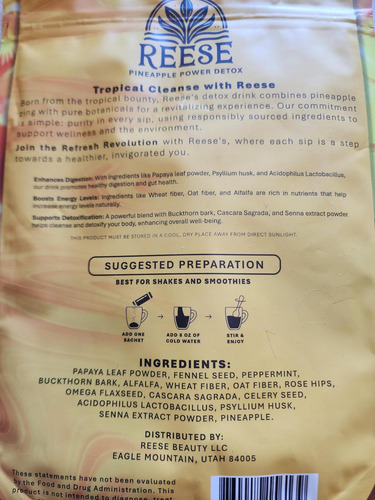 Bebida De Limpeza De Reese - Desintoxicação De Energia - Pro - Imagem 2