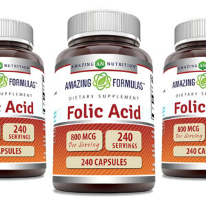 Ácido Fólico Amazing Nutrition 800 Mcg | 240 Cápsulas | Brasil